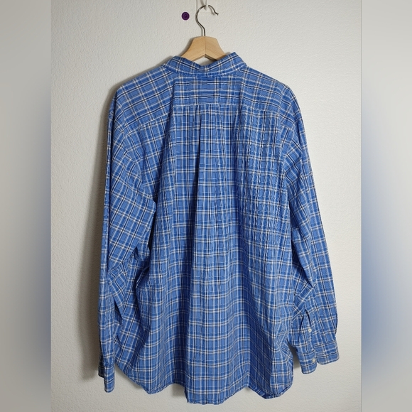 Ralph Lauren Men's Blue Checkered Long Sleeve Button-up 2XB - Picture 2 of 5
